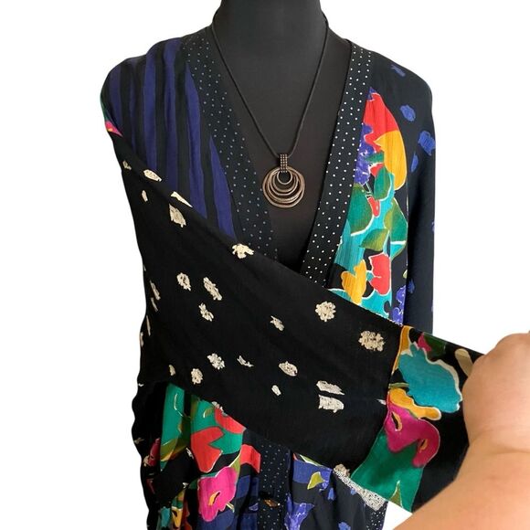 Carole Little Vintage Patchwork Cardigan Vivid Fun Size 6 - Picture 9 of 9